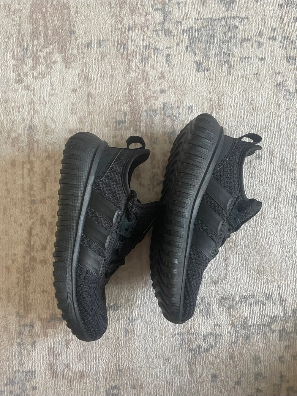 adidas kids All-Black Mesh Athletic Sneakers